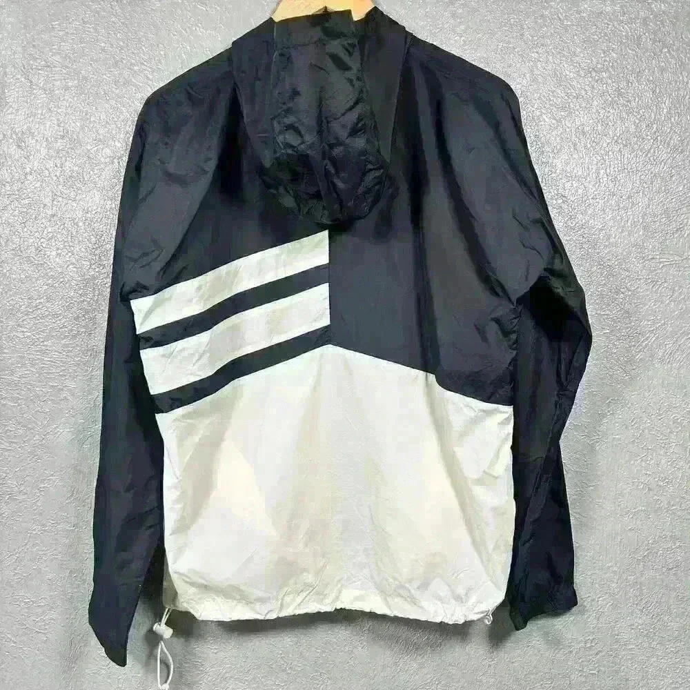 MARUCCI Retro Style 90s Zip Up Black White Baseball Windbreaker Men Small